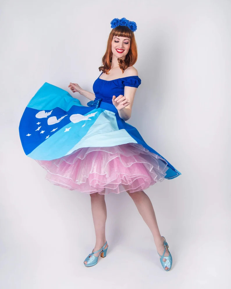 Make It Blue Circle Skirt / Disney Dress / Disney Skirt / Baby Announcement / Gender Reveal Dress | Etsy (US)