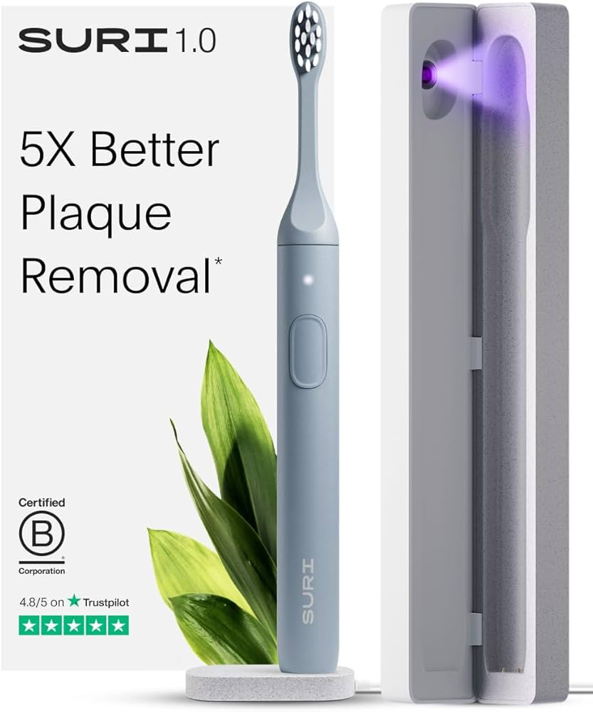SURI 1.0 Sonic Electric Toothbrush with UV Cleaning Travel Case | 1 Month+ Battery | Designed in ... | Amazon (US)