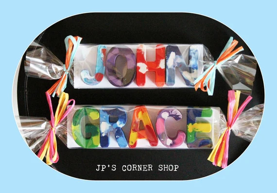 Name Crayons  Packaged in Cello Bag  Handmade Favor  Custom | Etsy | Etsy (US)