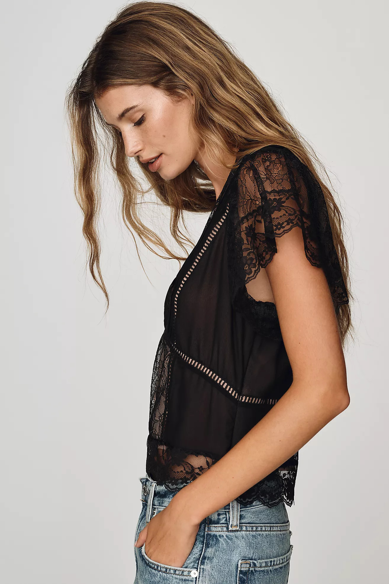 By Anthropologie Mixed Lace Top | Anthropologie (US)