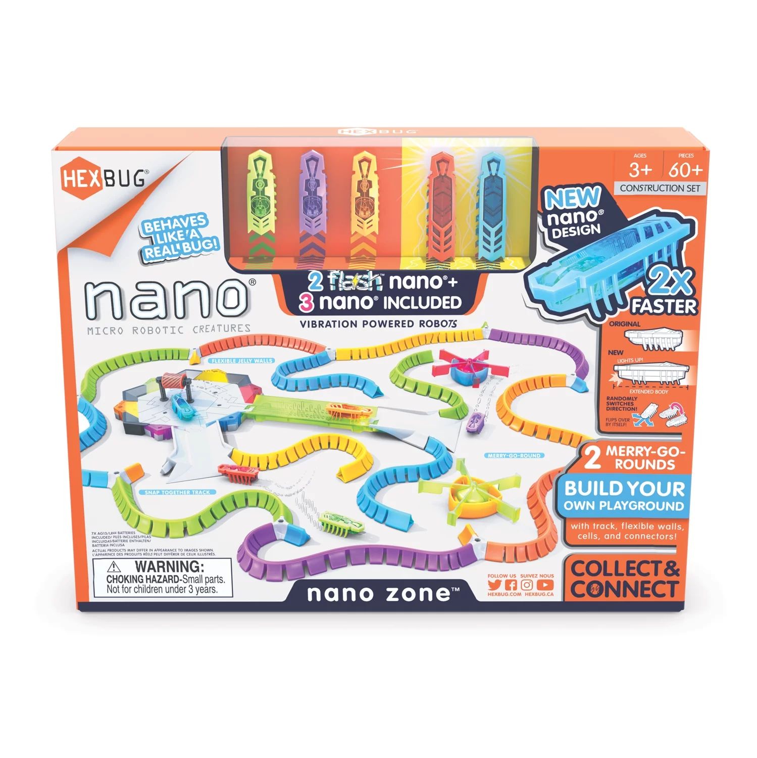 HEXBUG Flash Nano Nano Zone - Colorful Sensory Playset for Kids - Build Your Own Zone - Over 60 P... | Walmart (US)