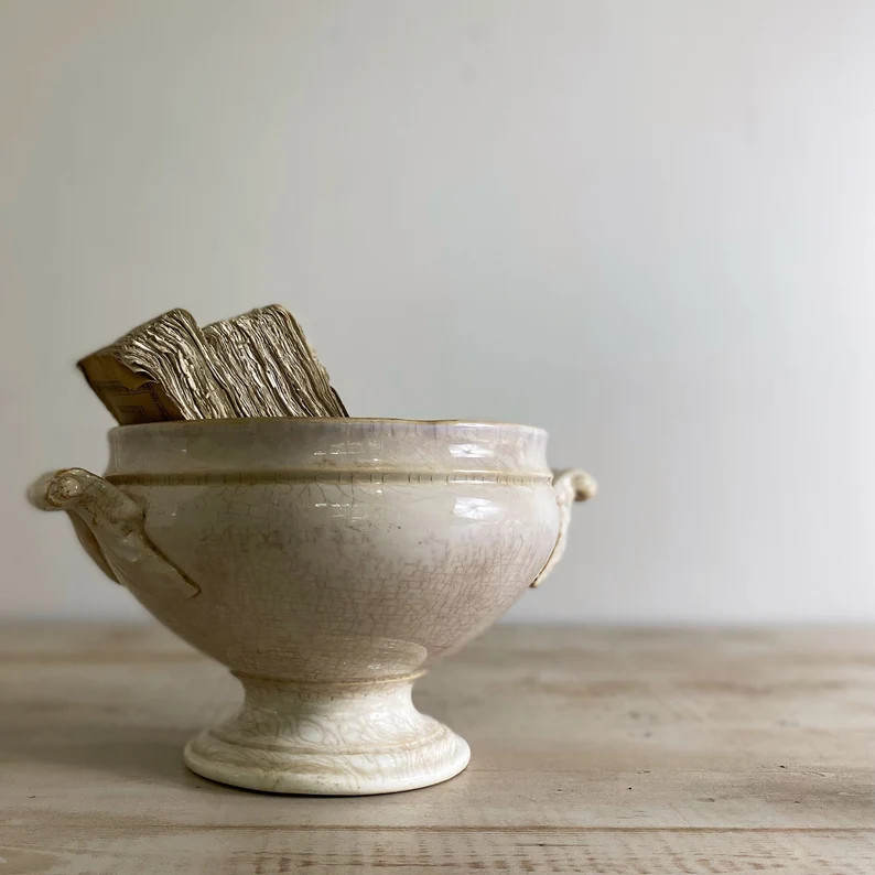 Antique French White Ironstone Soup Tureen Vintage Table - Etsy | Etsy (US)