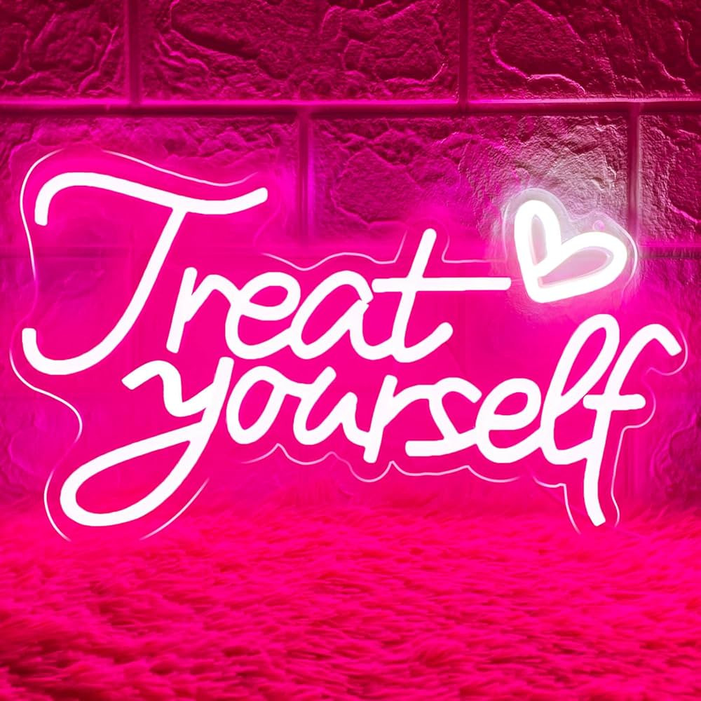 HOHOSIGN Treat Yourself Neon Sign Light, Pink Neon Sign Treat Yourself Light Neon Signs for Wall ... | Amazon (US)