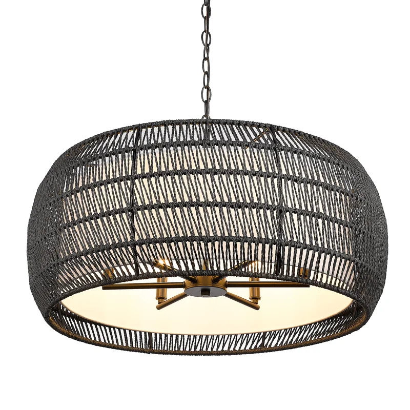 Chapple 6 - Light Steel Dimmable Drum Chandelier | Wayfair North America