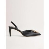 Embellished Slingback Heels Black Women Boden, Black, Clear Jewels | Boden (UK & IE)