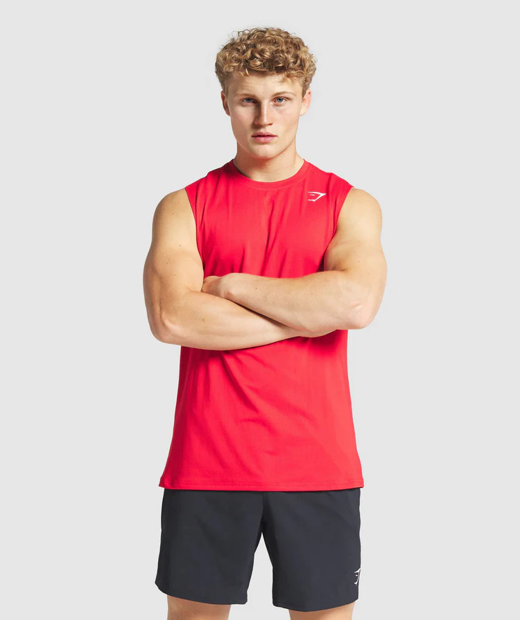 Gymshark Arrival Sleeveless Tee - Red | Gymshark (Global)