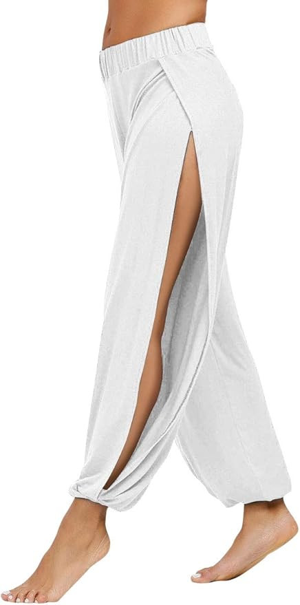 fitglam Women's High Slit Harem Yoga Pants Loose Fit Lounge Beach Pants | Amazon (US)