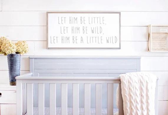 Boys Room Wall Decor | Boys Room Sign | Let Him Be A Little Wild Sign | Boys Room Wall Art | Boys... | Etsy (US)
