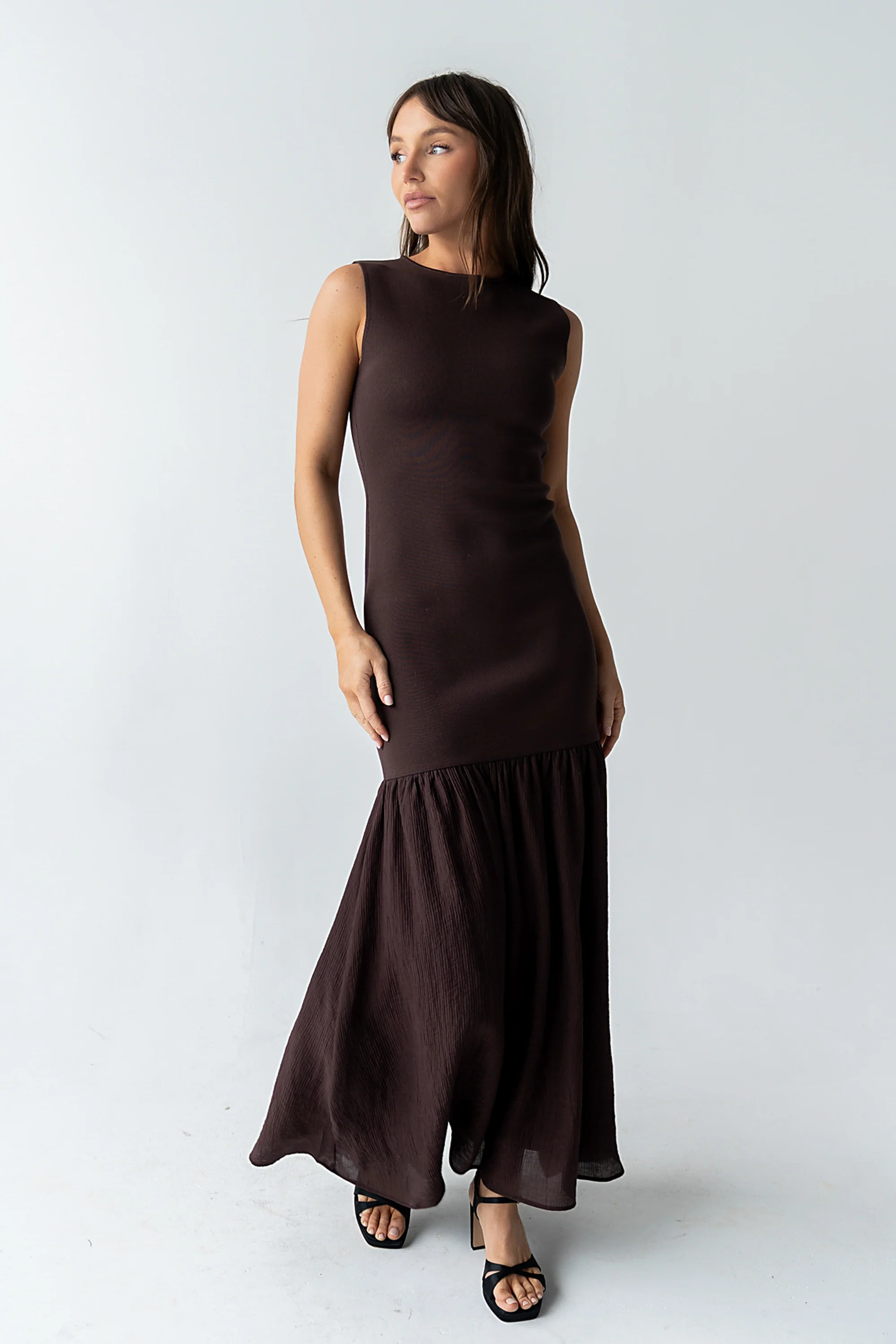 Lindsey Mermaid Maxi Dress in Brown | Böhme US