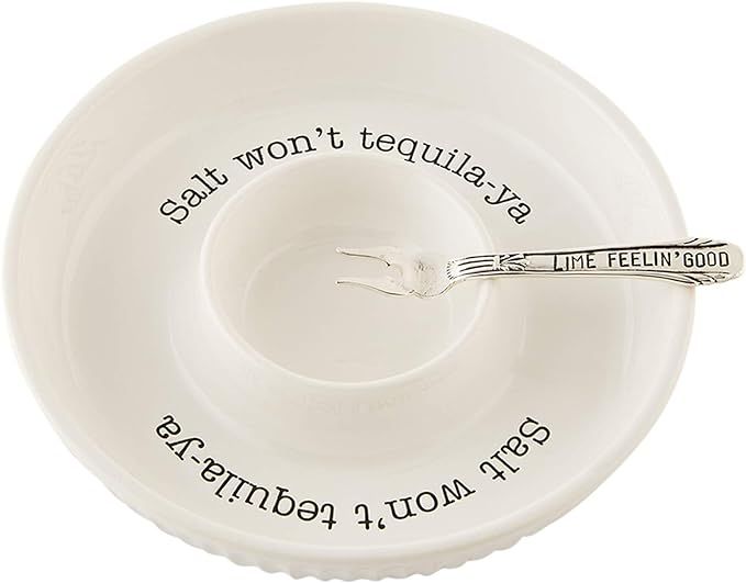 Mud Pie Lime and Salt Rimmer Margarita Set, Round, White | Amazon (US)