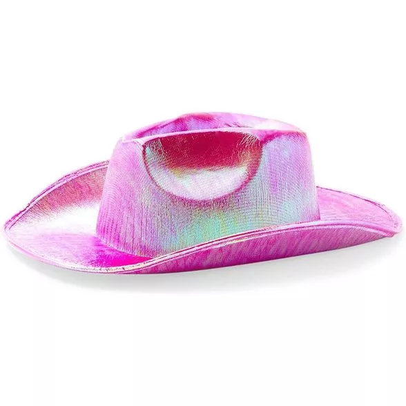 Holographic Cowboy Hat Bachelorette Party Favors Purple 