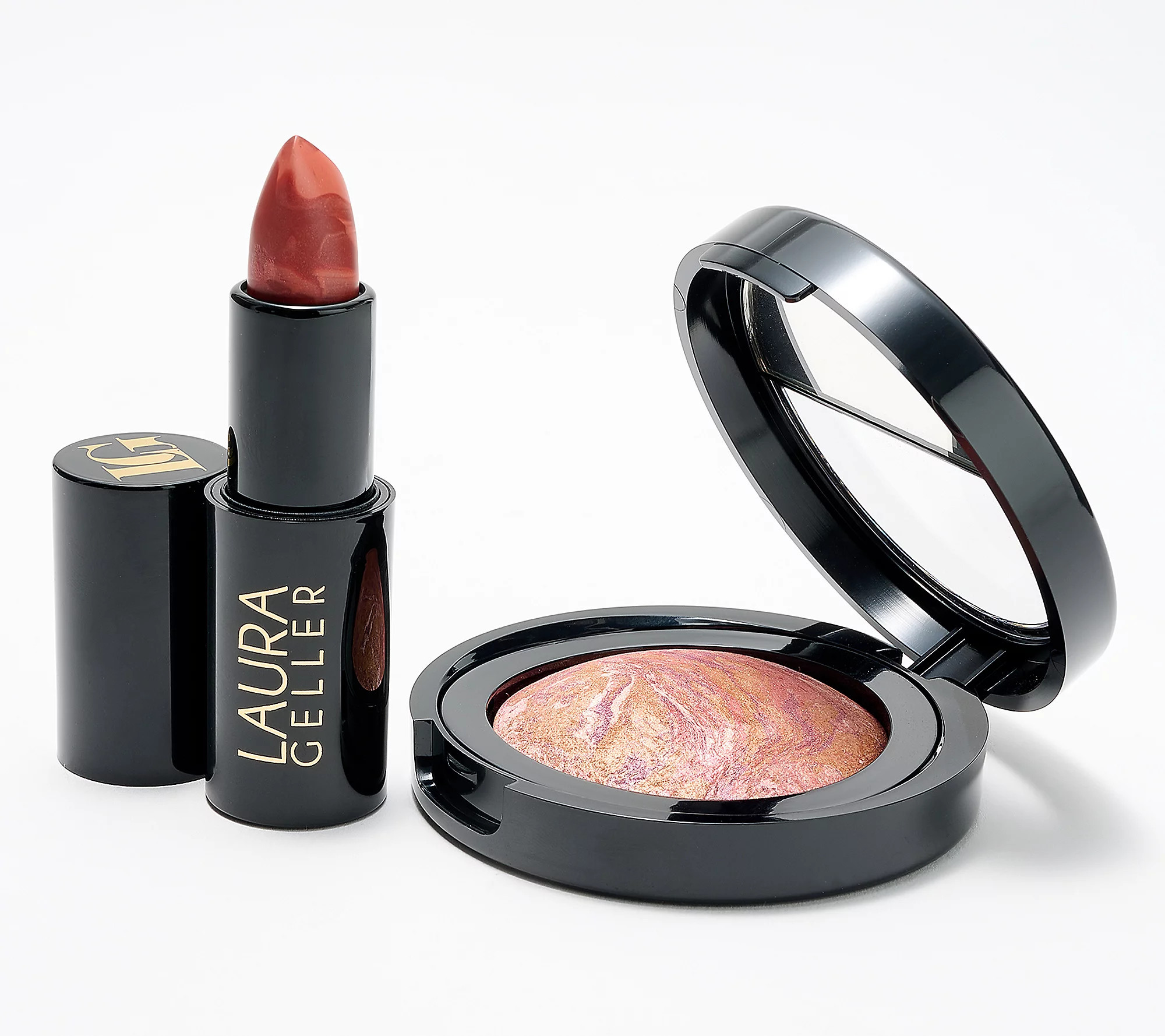 Laura Geller Baked Blush & Italian Marble Lipstick Set | QVC