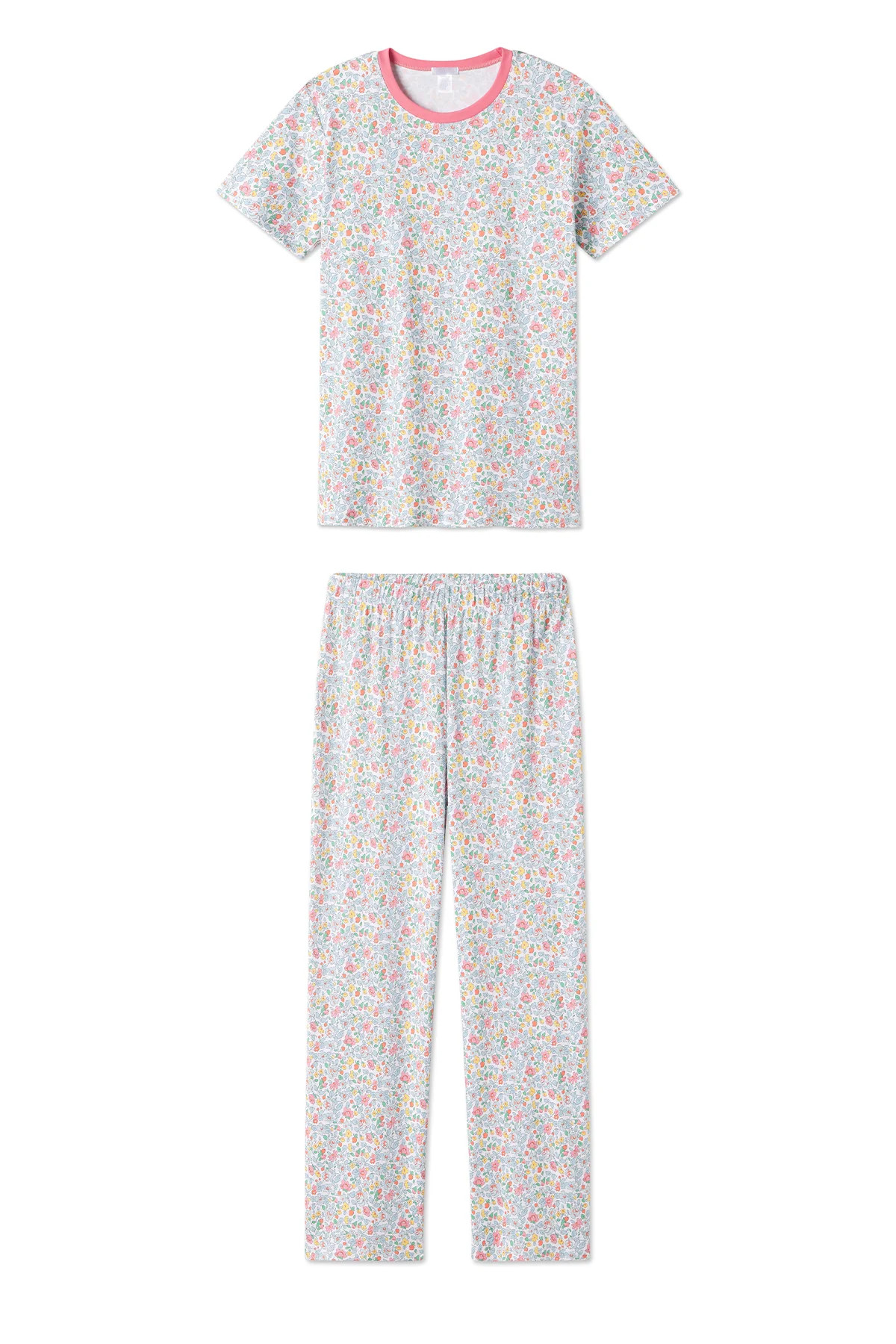 Pima Crew Short-Long Set in Elizabeth Floral | Lake Pajamas