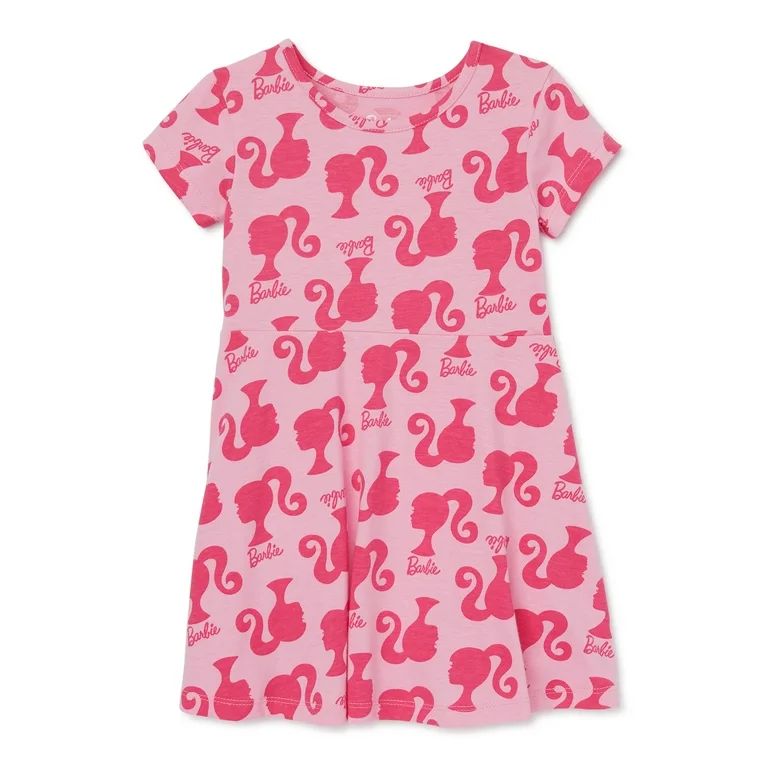 Barbie Toddler Girl Print Skater Dress, Sizes 12M-5T | Walmart (US)