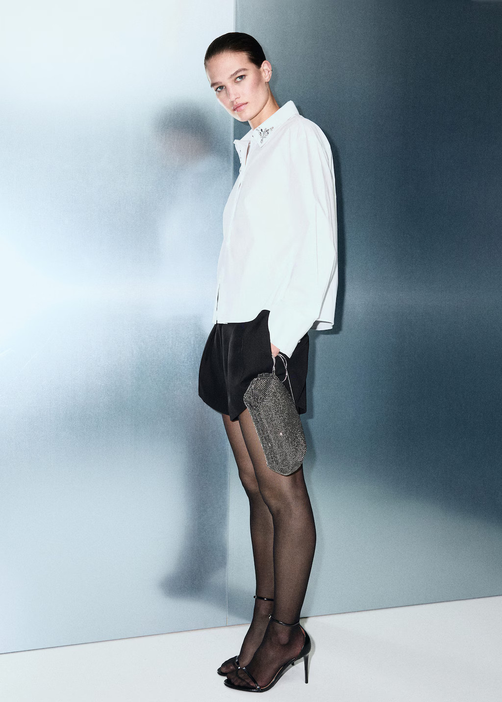 Crystal detail shirt off white - Woman - 4 - MANGO | Mango (US/MX/AU)