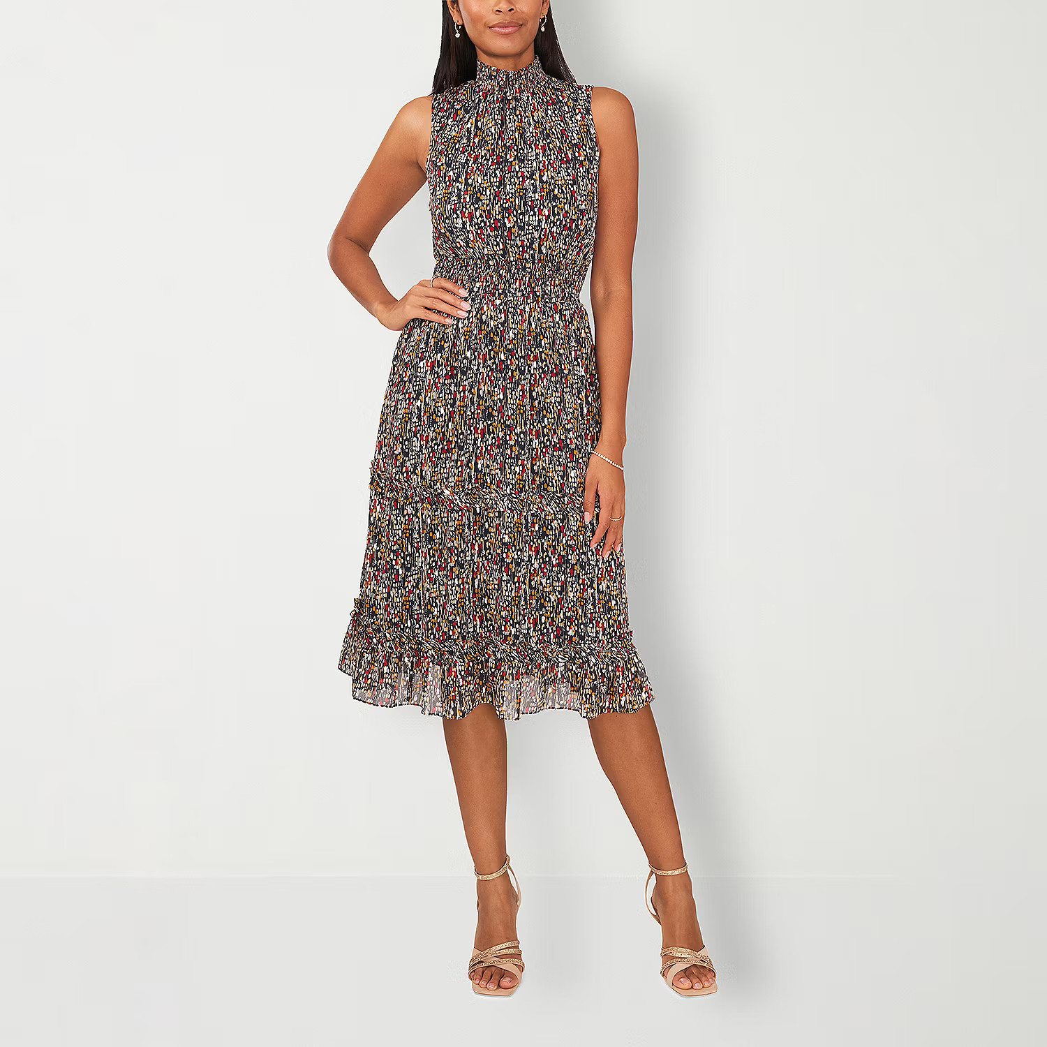 Sam And Jess Sleeveless Abstract Midi Fit + Flare Dress | JCPenney