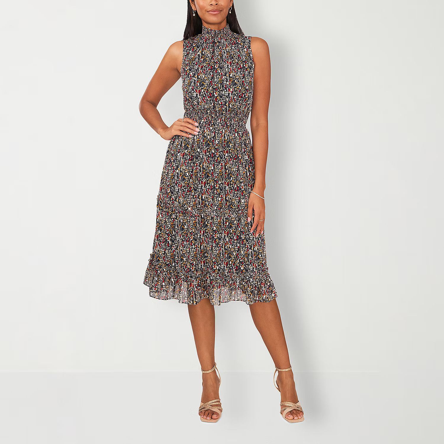 Sam And Jess Sleeveless Abstract Midi Fit + Flare Dress | JCPenney