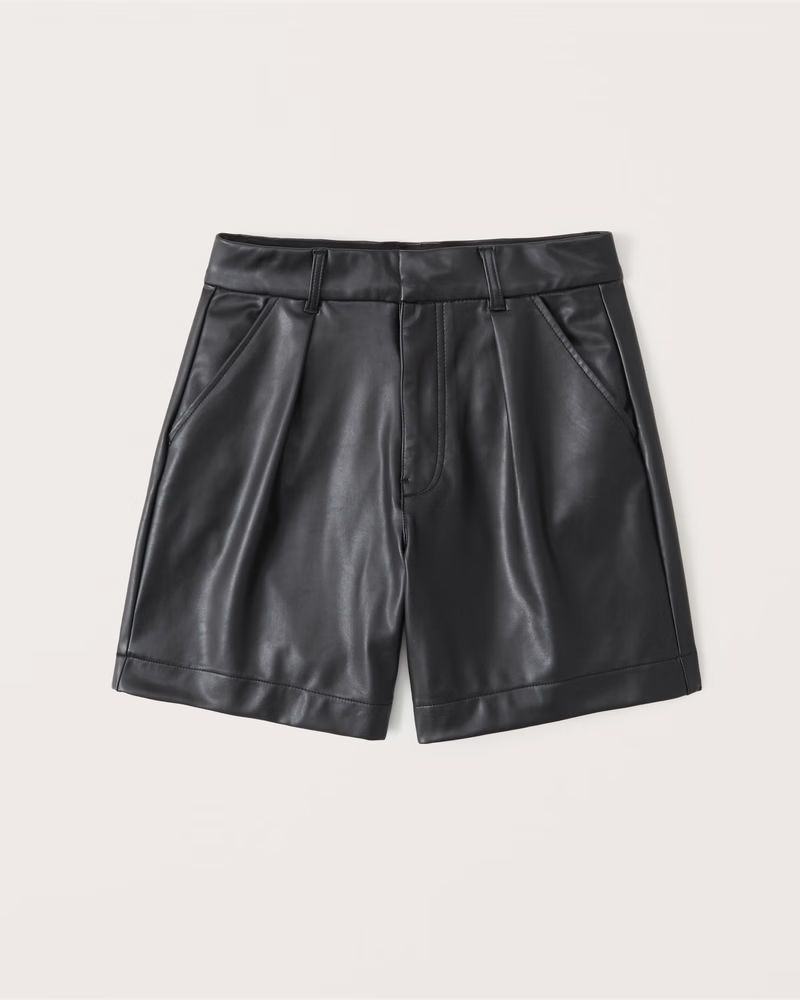 6 Inch Vegan Leather Tailored Shorts | Abercrombie & Fitch (US)
