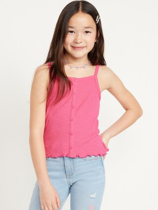 Fitted Button-Front Tank Top for Girls | Old Navy (US)