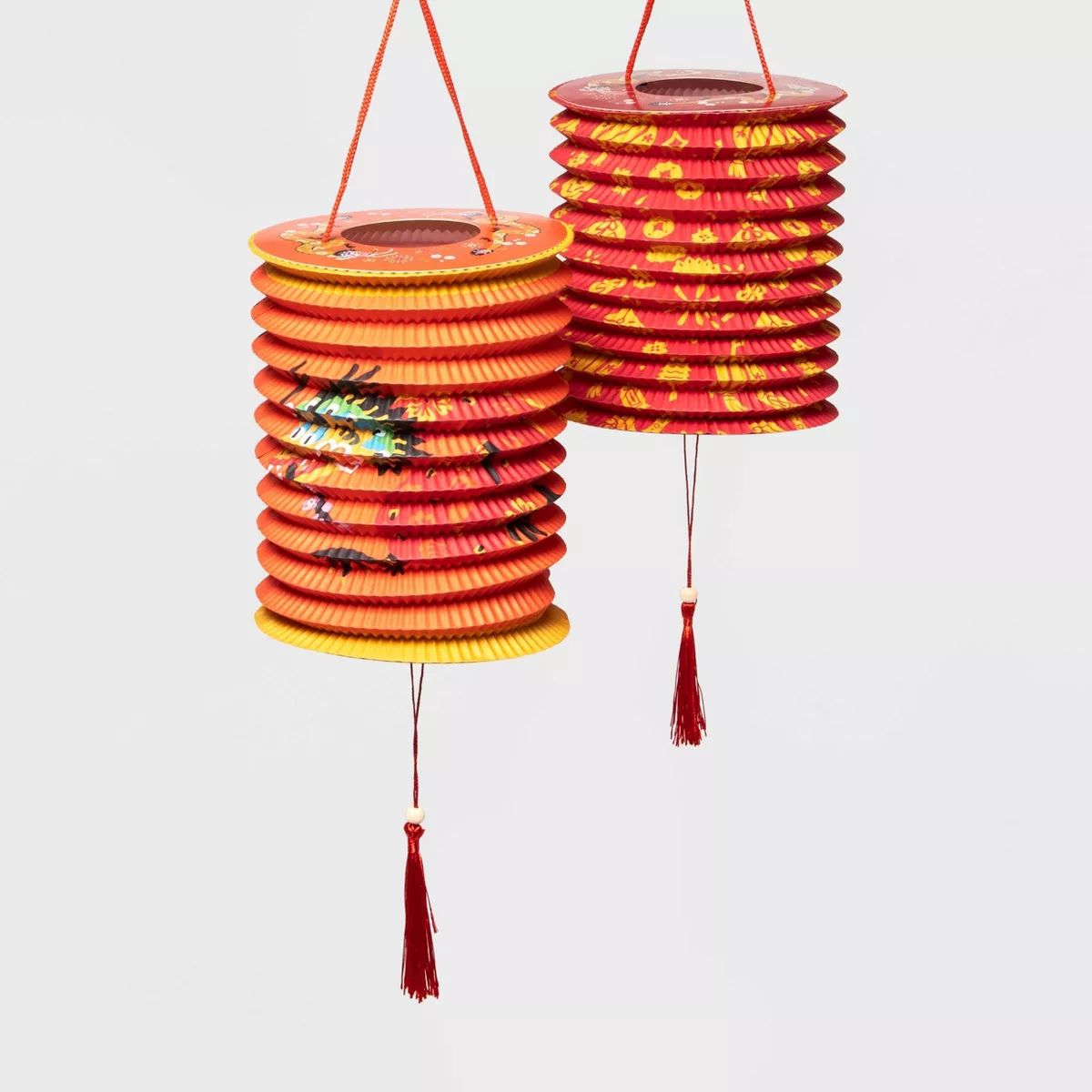 2pk Lunar New Year Cylinder Hanging Paper Lantern | Target