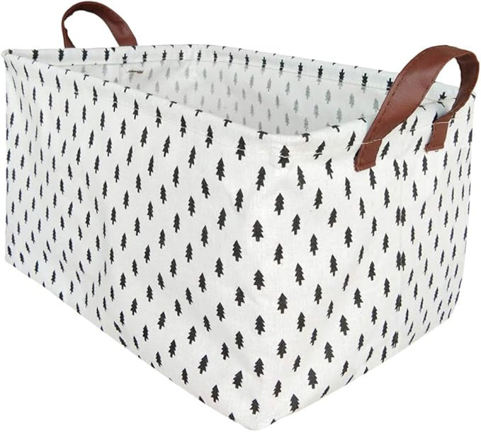 BOOHIT Rectangular Storage Basket,Nursery Hamper Canvas Fabric Toy Storage Organizer Bin,Waterpro... | Amazon (US)