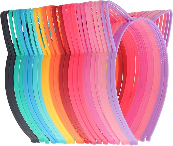 25Pcs Cat Ears Headbands for Women Plastic Kitty Hairbands Cat Ear Hair Hoops Halloween Decoratio... | Amazon (US)