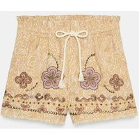 Zara - Zw Collection Embroidered Shorts - Multicolored - L - Woman | Zara US