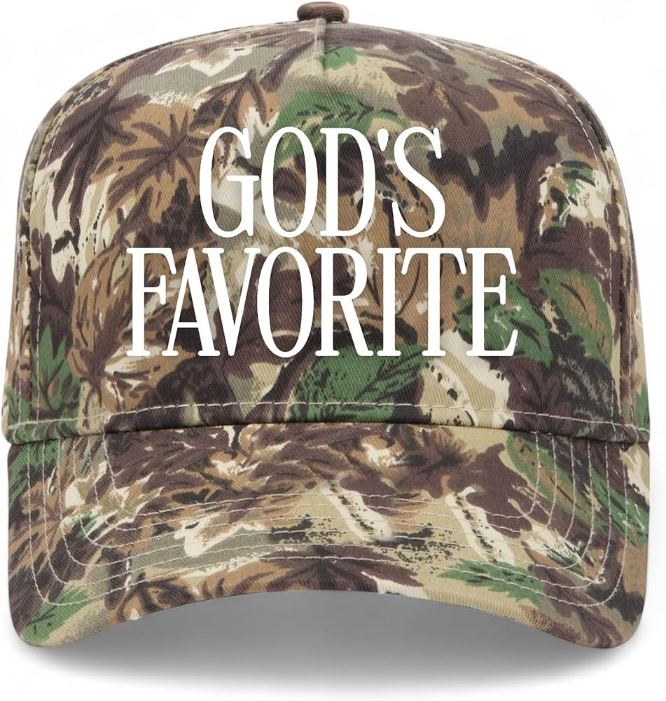 God's Favorite Camo Vintage Trucker Hat | Premium Snapback Baseball Hat for Men & Women | Amazon (US)