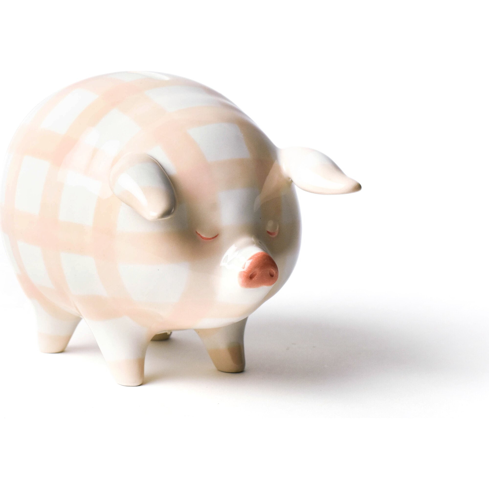 Piggy Bank, Blush Gingham | Maisonette