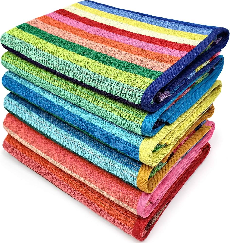 Kaufman Yarn Dye Cotton Oversized 32in X 62in Highly Absorbent Quick Dry Brightly Colored Classic... | Amazon (US)