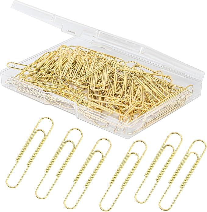 100pcs Gold Paper Clips,Large Paper Clip 2 Inch Jumbo Paperclips,Smooth Heavy Duty Clips Office S... | Amazon (US)