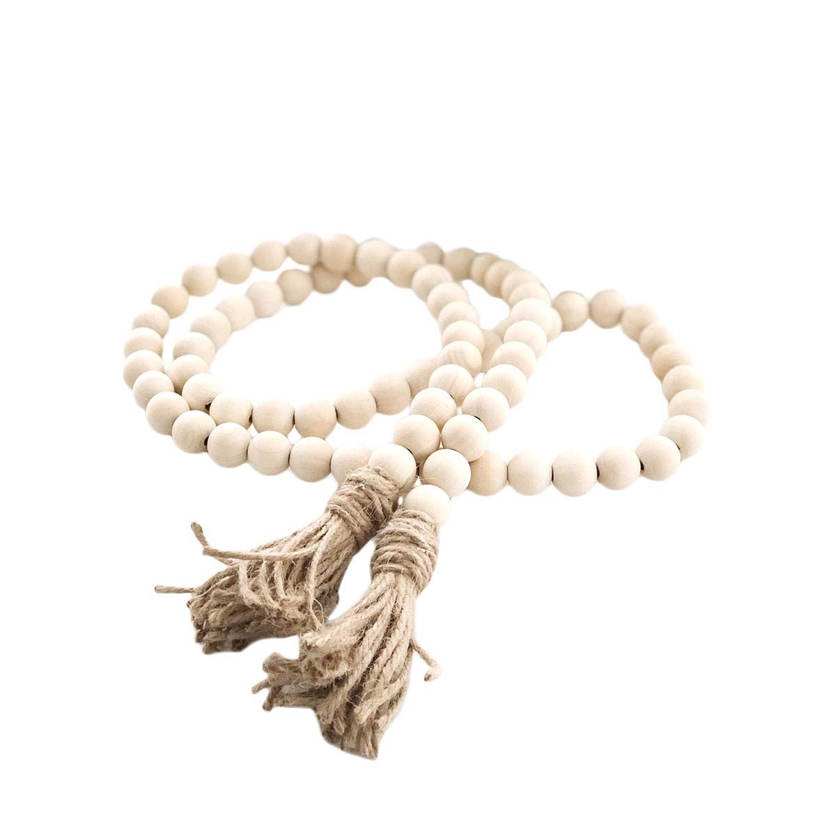 Vosarea 1PC Wood Bead Garland with Tassels Farmhouse Beads Rustic Country Decor Prayer Beads Wall... | Amazon (US)