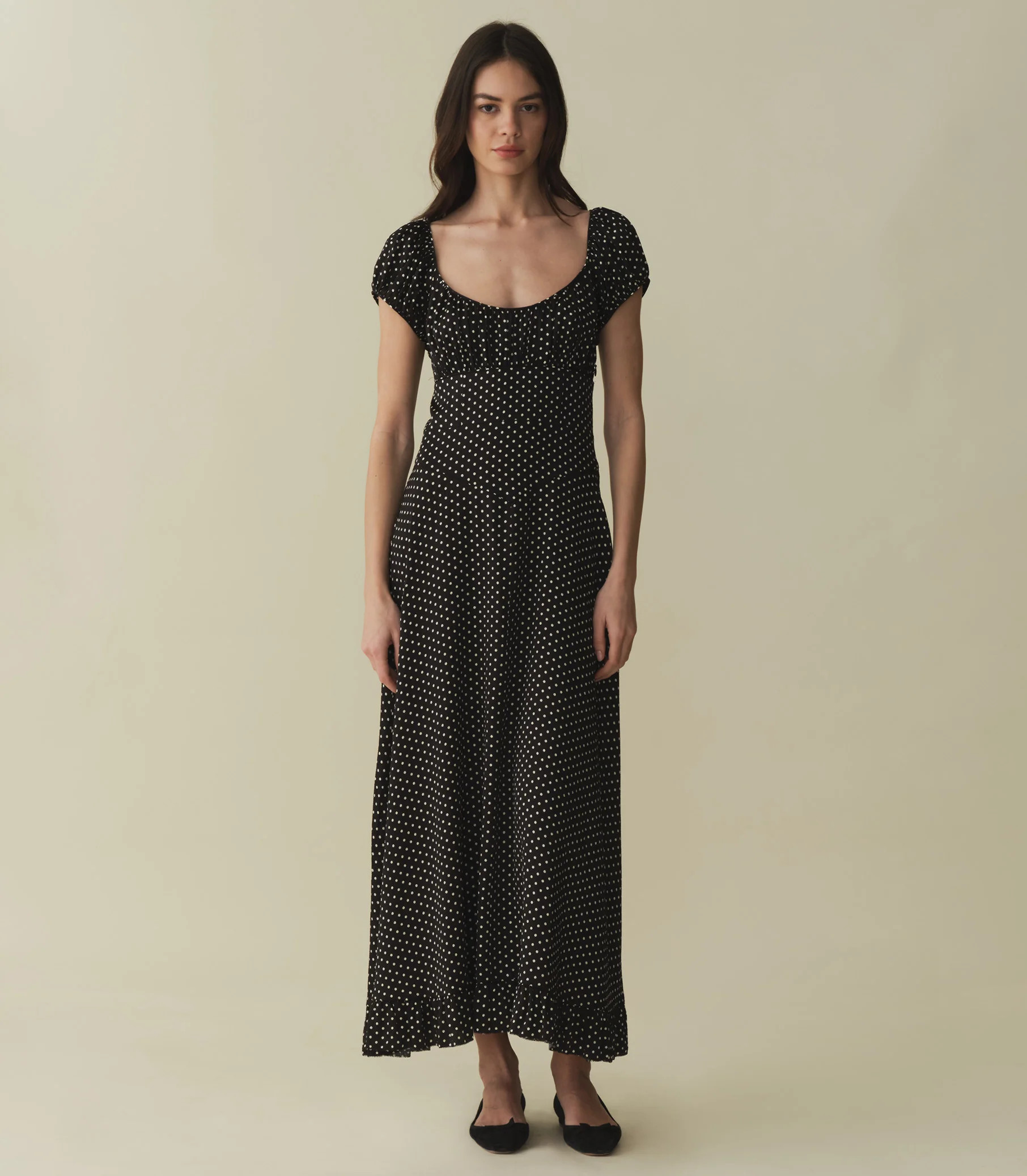 Ramona Dress - Noir Dot | DÔEN | DOEN