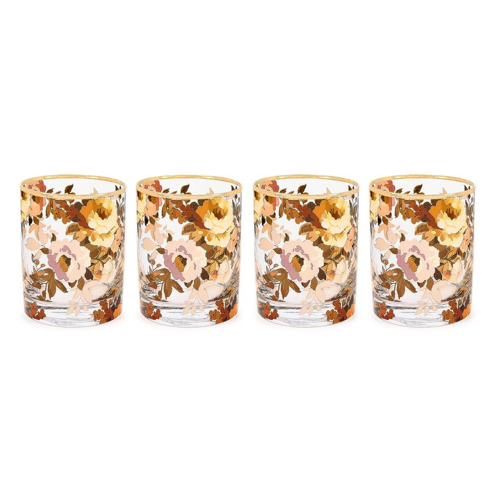 Wild Rose Tumbler Glass, Set of 4 | MacKenzie-Childs