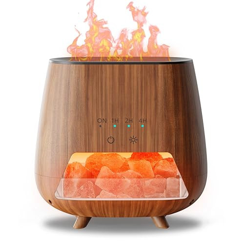 2-in-1 Ultrasonic Aromatherapy Diffuser: Essential Oil Diffuser & Himalayan Salt Lamp, Quiet Scent Diffusers for Home with Cool Mist and Timer Settings | Amazon (US)