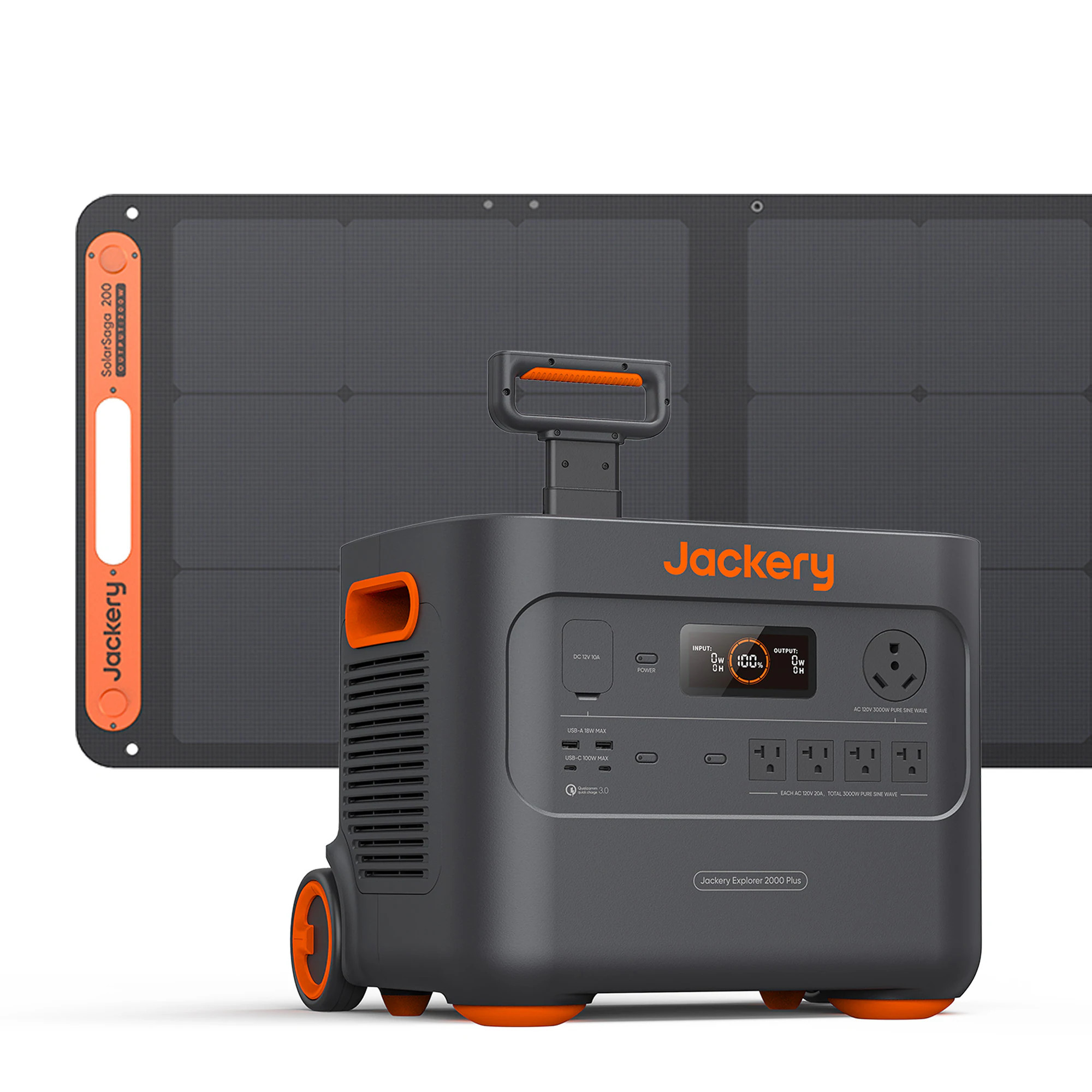 Jackery Explorer 2000 Plus Solar Generator 3000 -Watts Portable Power Station (1 Solar Panel Included) in Black | 60-2020-USC1B1Y | Lowe's