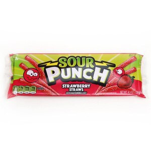 SOUR PUNCH Straws, Strawberry Chewy Candy, 4.5oz Movie Tray | CVS