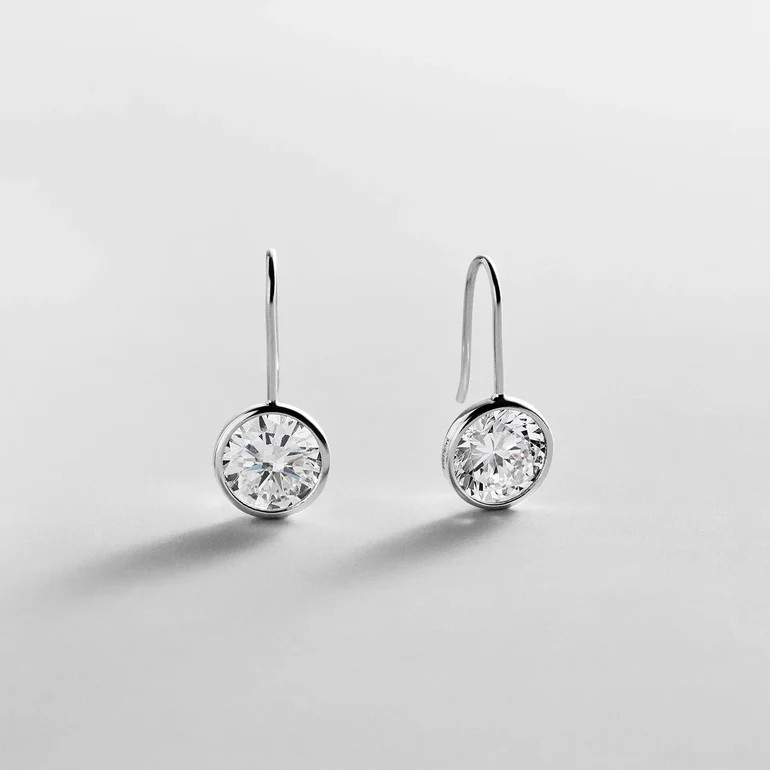 Fallon Sterling Silver Bezel Earrings - Silver | BaubleBar