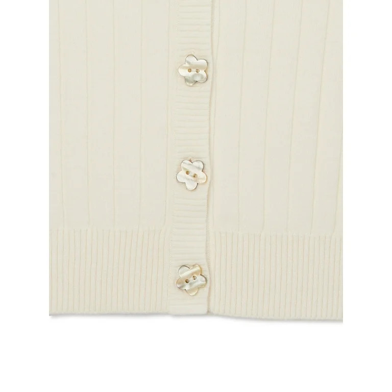 Wonder Nation Girls’ Button Front Cardigan Sweater with Long Sleeves, Sizes 4-18 & Plus - Walma... | Walmart (US)