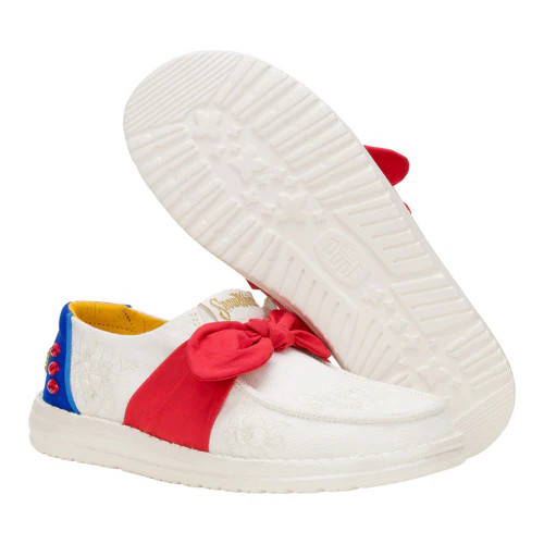 Wendy Bow Snow White - White/Blue/Red | HEYDUDE