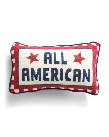 9x15 Gingham All American Needlepoint Pillow | TJ Maxx