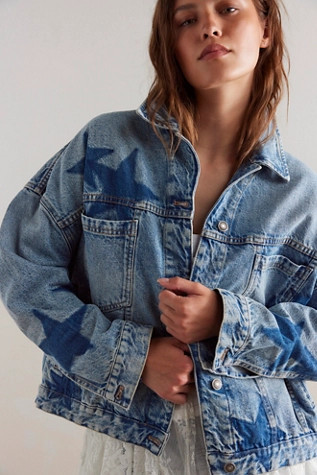We The Free Opal Swing Denim Stars Jacket | Free People (Global - UK&FR Excluded)