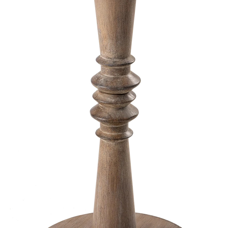 STKT Pedestal Small Drinking Table, Farmhouse Tray Top End Table, Distressed Natural Wood Color | Wayfair North America