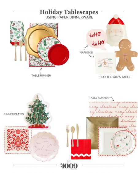 Holiday tablescape / table setting ideas using paper plates & paper dinnerware 

#mymindseye #cuteholidayplates #christmasplates #holidaynapkins #christmasnapkins #paperplates #paperdinnerware

#LTKSeasonal #LTKhome #LTKHoliday