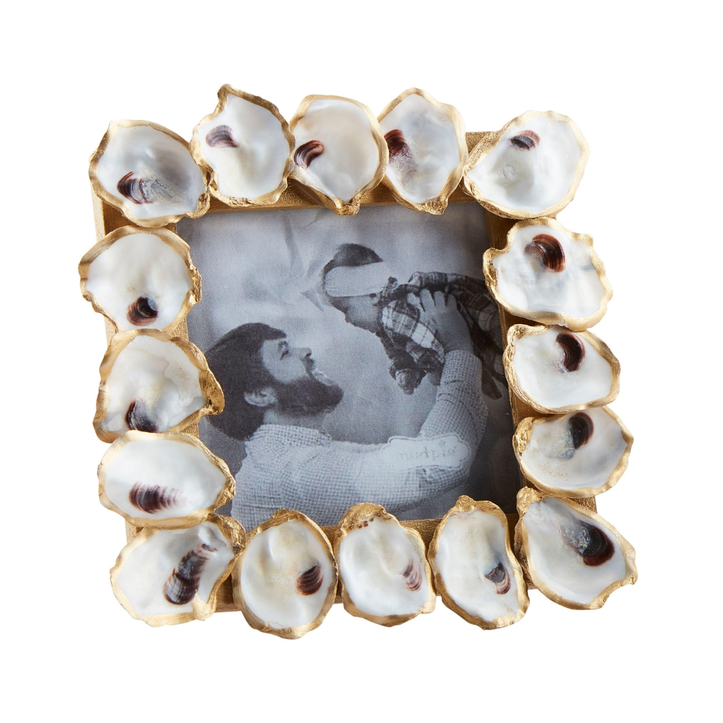 Mud Pie Square Mini Gold Oyster Frame; 4" X 4" | Amazon (US)