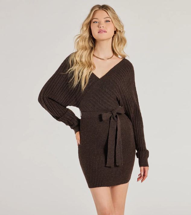 Cozy Fave Cable Knit Long Sleeve Mini Dress | Windsor Stores