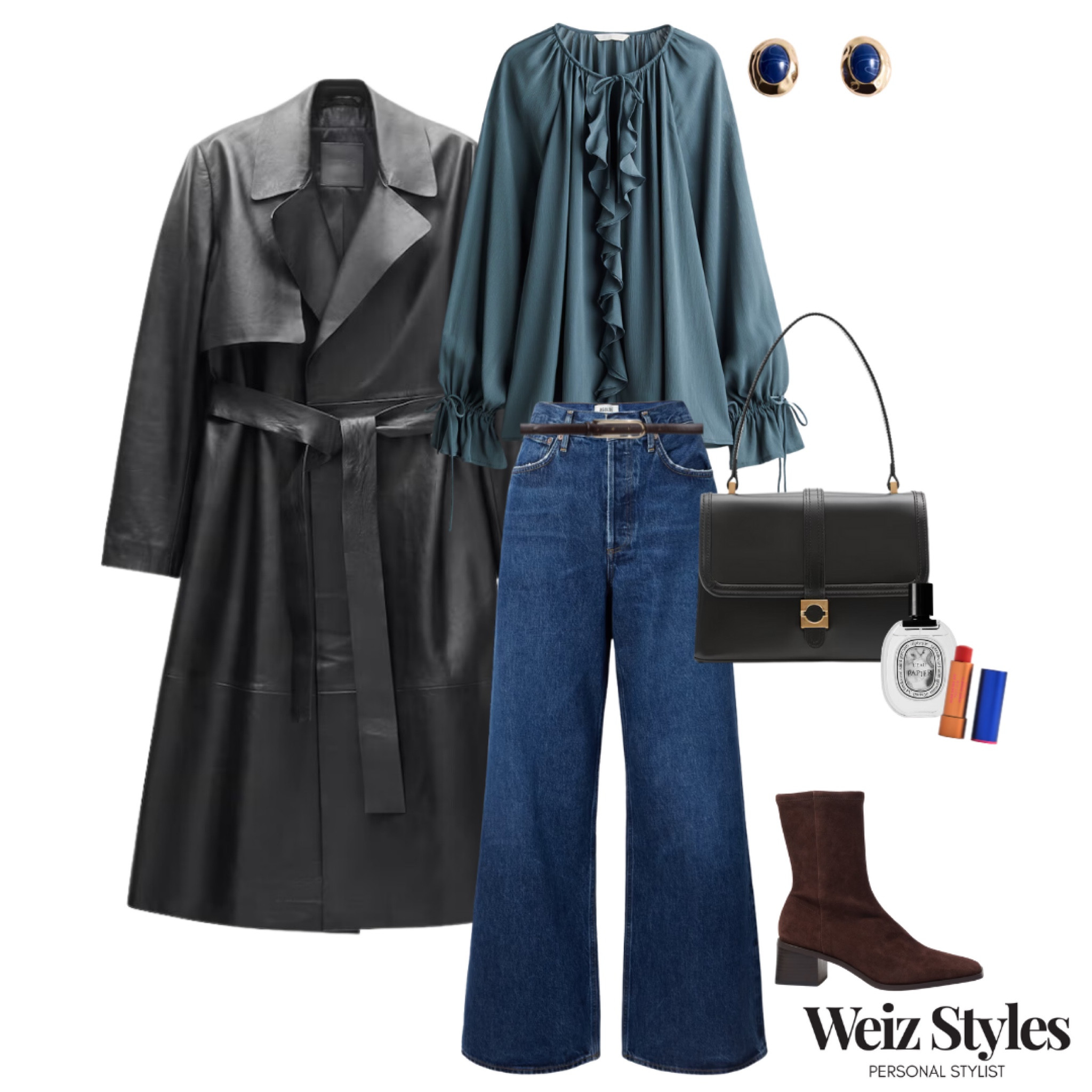 An elevated look for the weekend ✨ jeans and a nice top strikes again! Accessories are key to add polish to the look, including a thin waist belt, earrings and a pop of red lipstick 💄 

Head to www.weizstyles.com to find out how I can help you on your style journey 💖

Louise x

Personal stylist, styling, ootd, neutral aesthetic, London, Weiz styles, shopping, outfit of the day, uk, confident, handbag, bag, perfume, fragrance, lipstick, lip, elevate you style, feel good, flat lay, shopping, high street, designer, ltk, H&M, autumn, autumnal, new season, frills, dryly, sheer, blue, translucent, blouse, pretty, romantic, classic, elevate, elevated, chic, jeans and nice top, feminine, fashion, womenswear, waist belt, black, jeans, wide leg, denim, blue, dark wash, indigo, bright blue, leather trench coat, mango, layers, layering, black handbag, brown boots, suede, casual, everyday, weekend, mango, gold, net a porter, H&M, cool

#LTKstyletip #LTKautumn #LTKuk