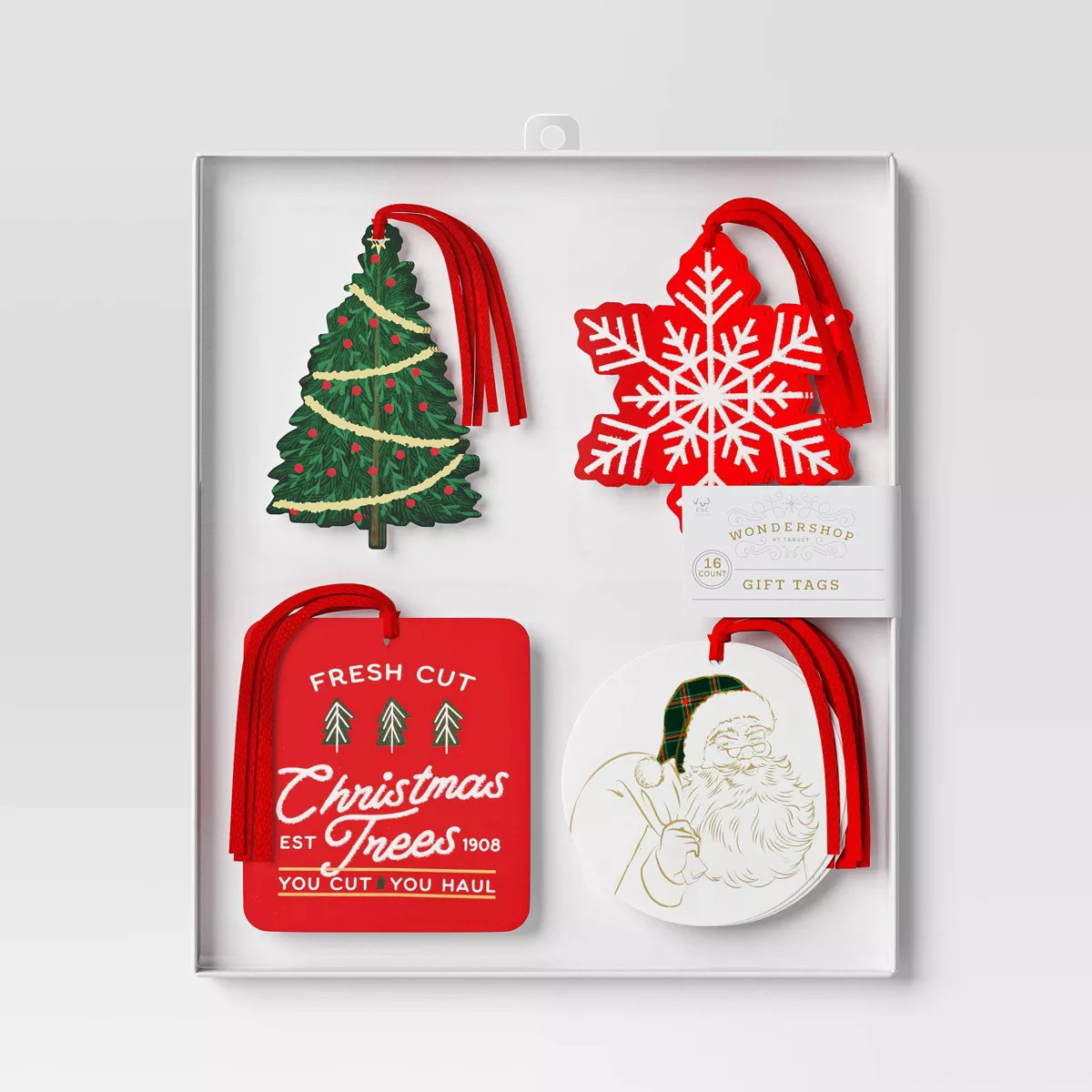 16ct Club Christmas Gift Tag Red/Green/White - Wondershop™ | Target