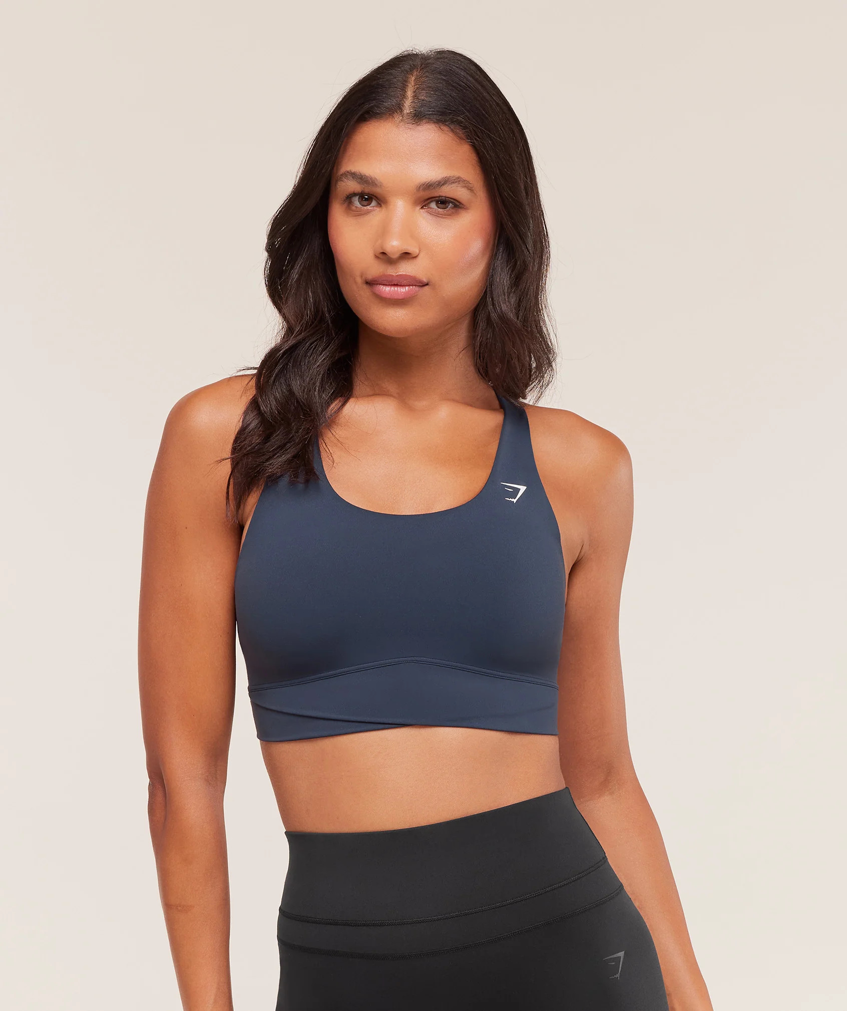 Gymshark Cross Over Sports Bra - Heavy Blue | Gymshark UK