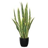 Eco-Friendly Artificial Sansevieria Snake Fakes Plant Excellent Gift Yellow Color 33" Inch | Amazon (US)
